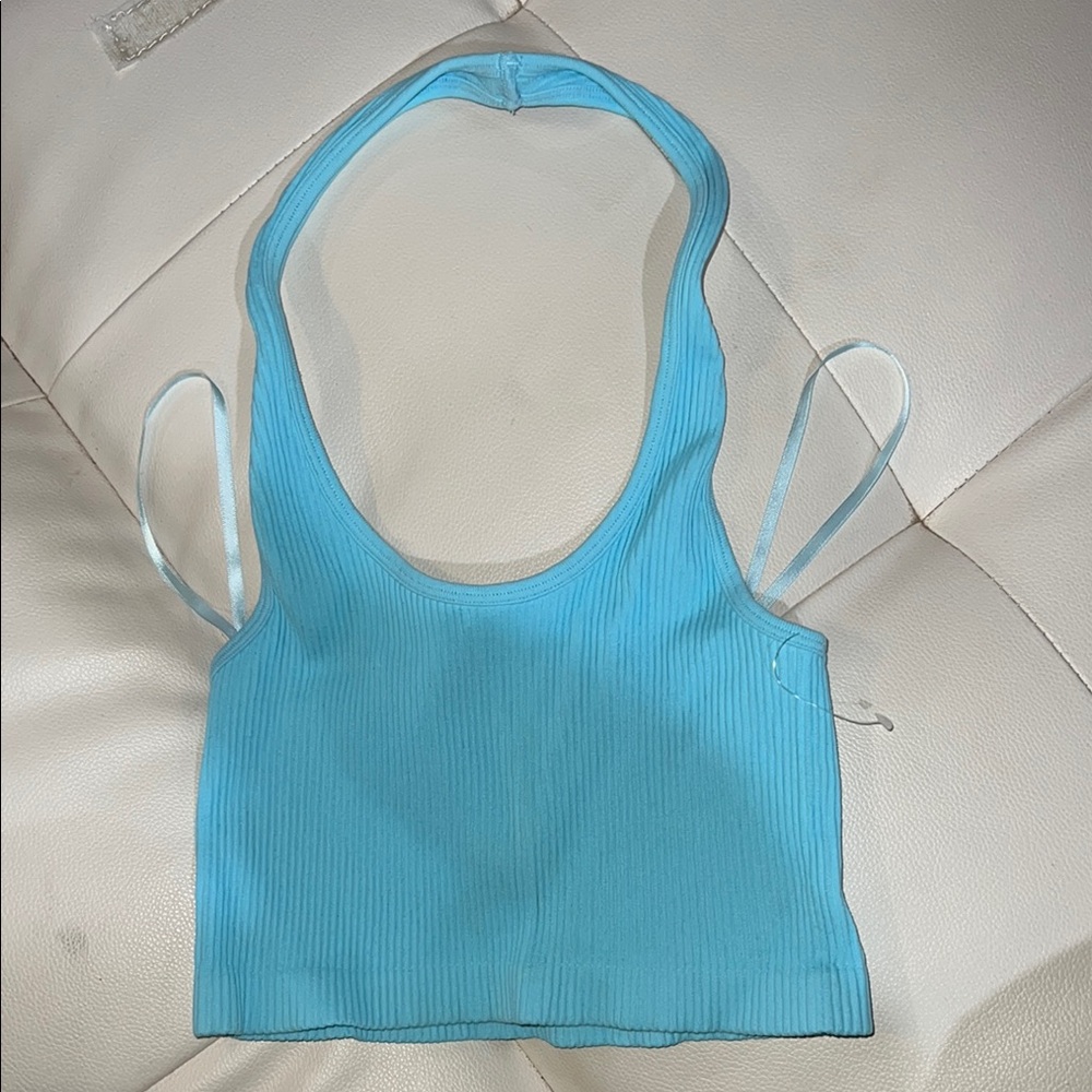 Women’s Blue PacSun Halter Crop Top